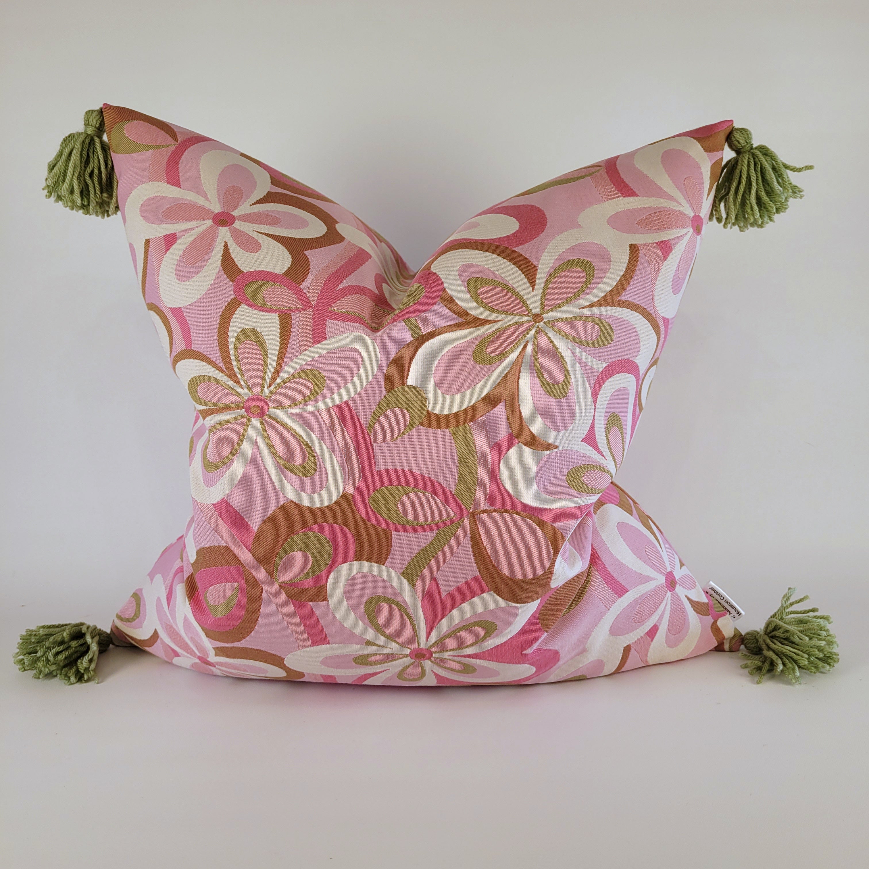 Pink flower throw online pillow