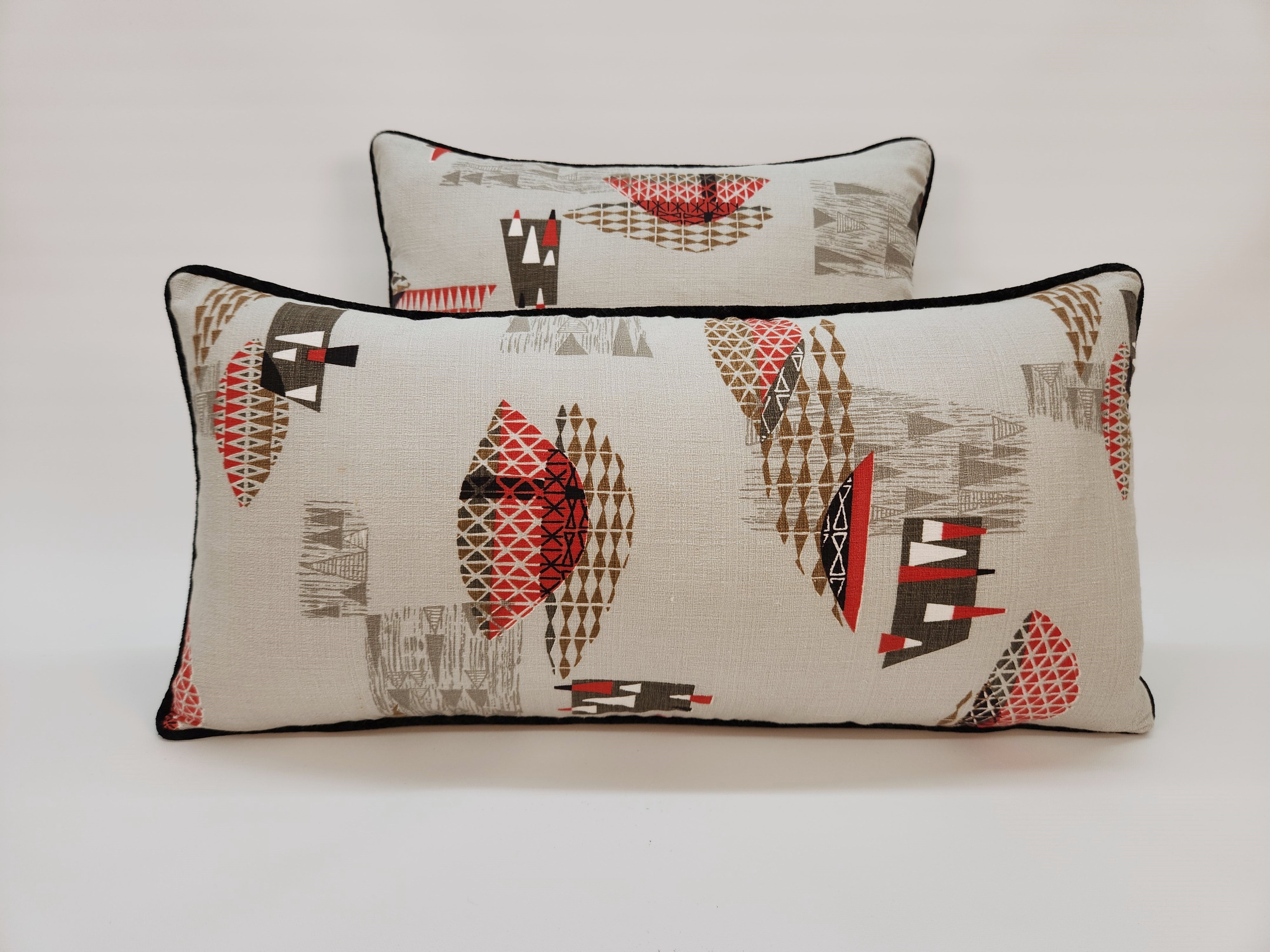 Vintage Barkcloth Pieced outlets Pillow