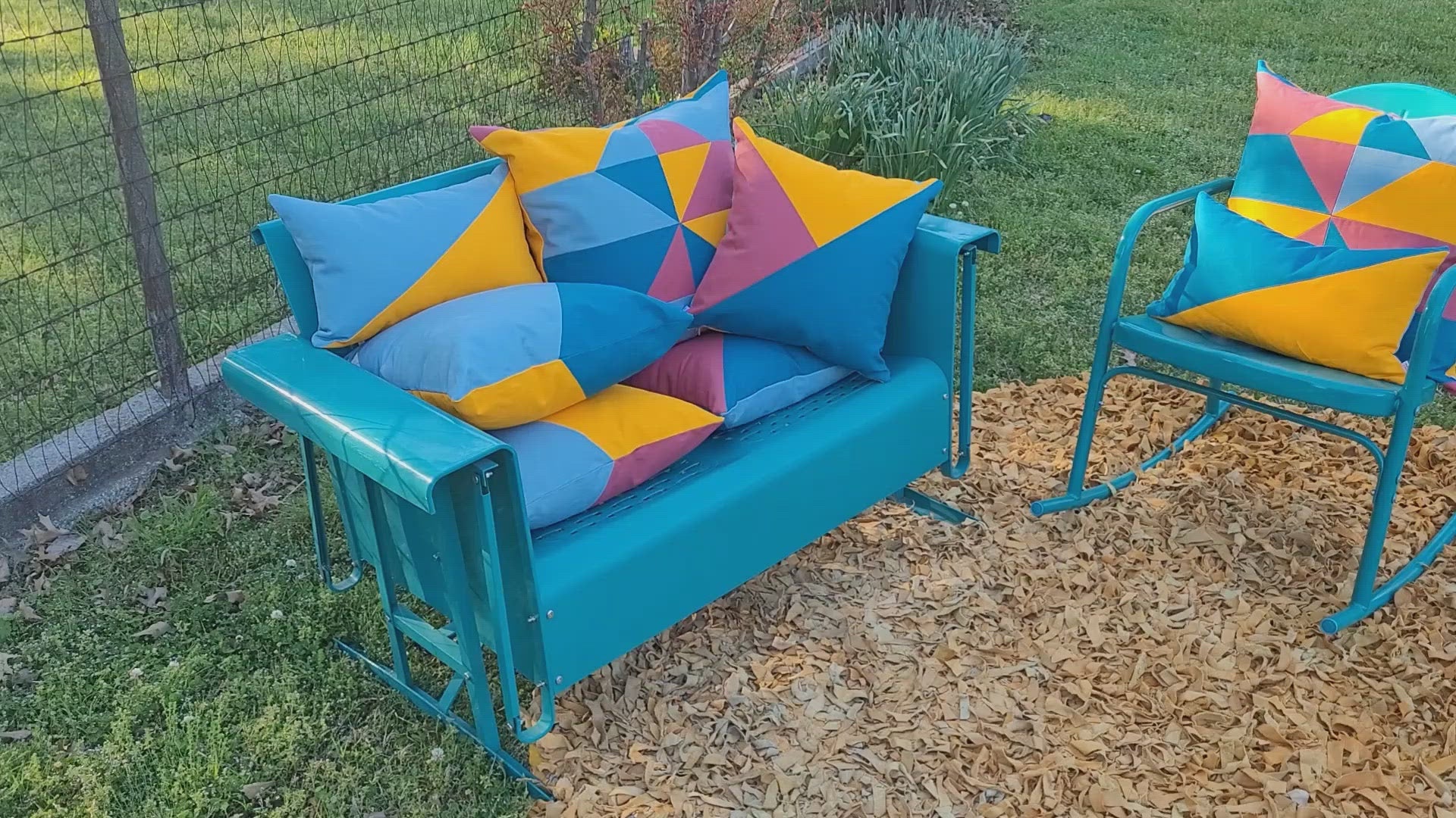 50s Mod Geometric Outdoor Throw Pillow 24"